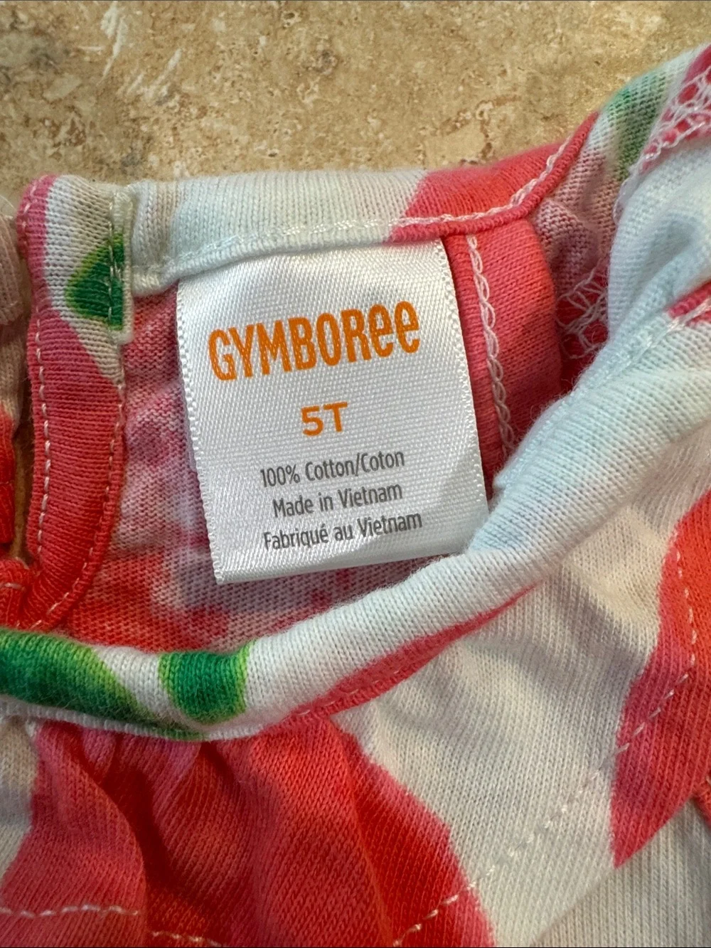 Gymboree White Tank Top with Red Apple Print and Green Leaves